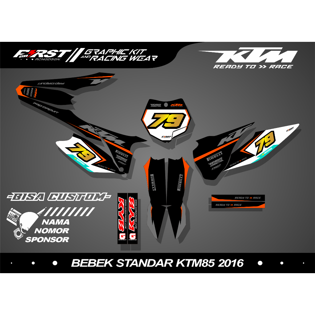 Decal bebek standar ktm85 2016