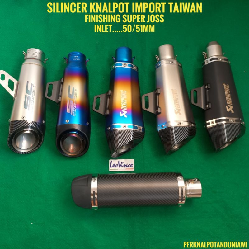 Silincer knalpot import taiwan ,sc project ,akrapovic ,leovince