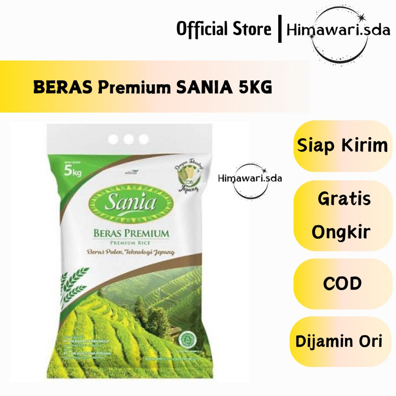 

BERAS SANIA 5KG Beras Premium 5KG pin pin pelikan anak raja jempol ok pelikan buncit Opung