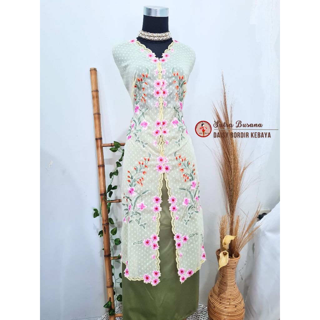 Pusat Bordir Tasikmalaya - Bahan Kebaya Panjang Sifon Premium Daisy