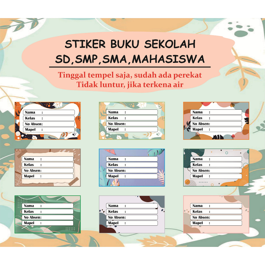 

ISI 20 Stiker / Stiker buku stiker label / label buku / label buku pelajaran sekolah - stiker mapel - stiker pelajaran