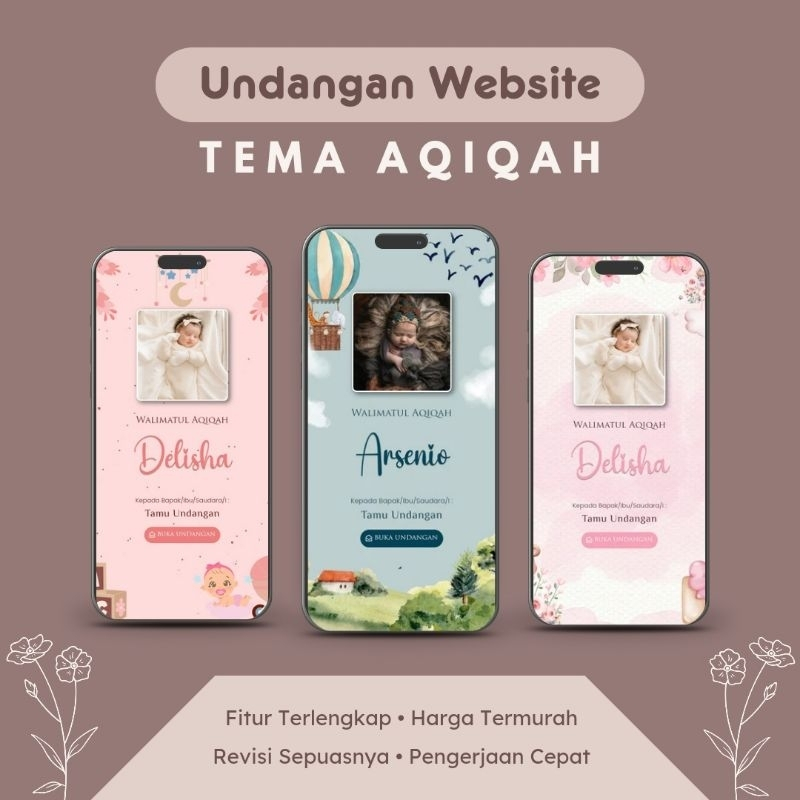 TEMA AQIQAH BOY - Undangan Digital Website Aqiqah Akikah Bayi Baby Anak