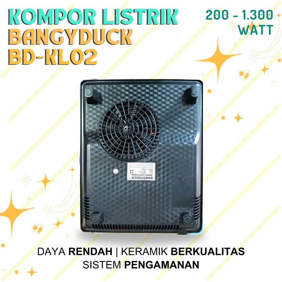 Kompor Induksi Low Watt Bangyduck Bd-Kl02 Kompor Listrik Induksi Watt Rendah Kompor Listrik