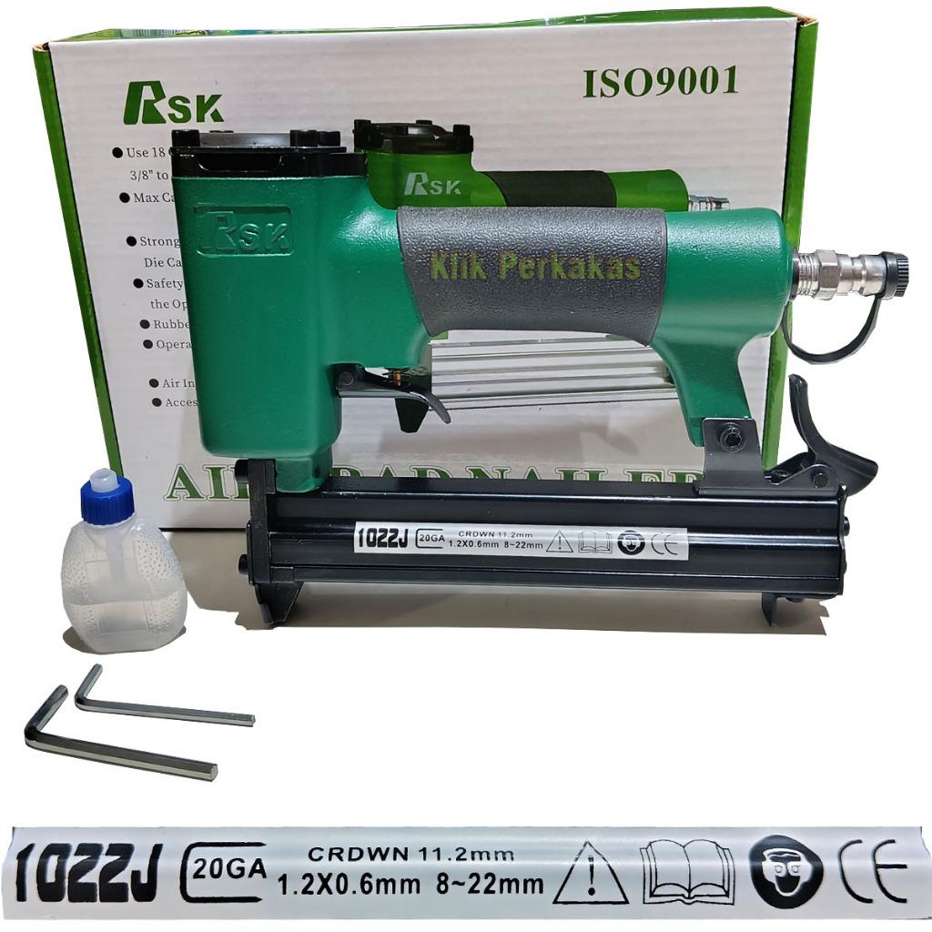 RSK 1022J Mesin Air Nailer Gun Nail Alat Paku Tembak U Staples Stapler Angin 1022 J