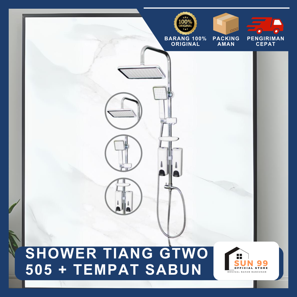 Shower Tiang SET Tempat Sabun / Shower Tiang Kamar Mandi / Shower Tiang Stainles