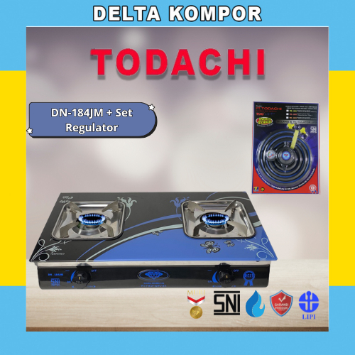 Delta Kompor gas Todachi DN-184JM + Set Regulator Kaca tahan panas Premium High Quality