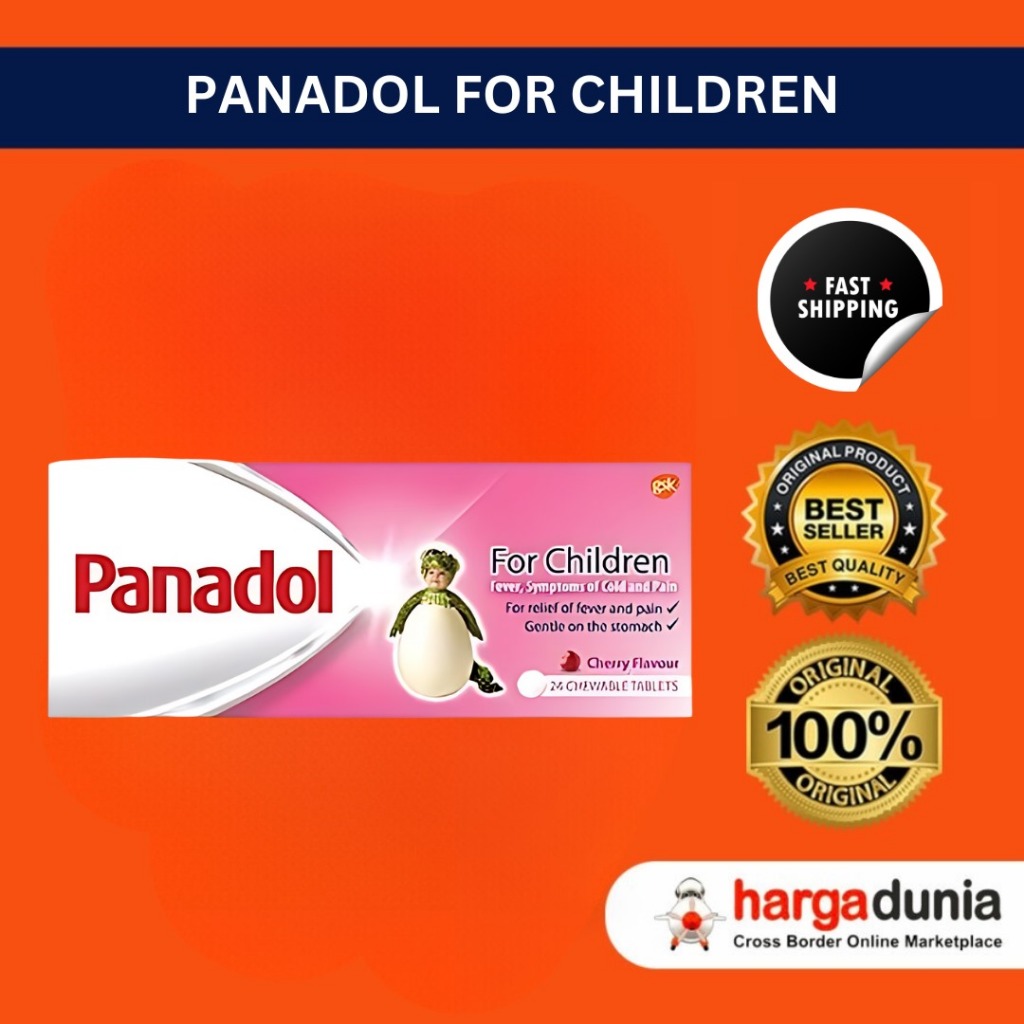 Panadol Singapore For Children Rasa Cherry Isi 24 Chewable Tablets - Panadol Anak Meredakan Demam