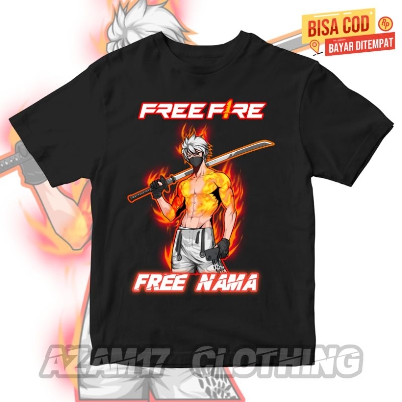 (BISA COD) Kaos Anak Baju Anak FF Karakter Free Fire Versi Pedang Katana Free Nama / Kaos T-shirt An