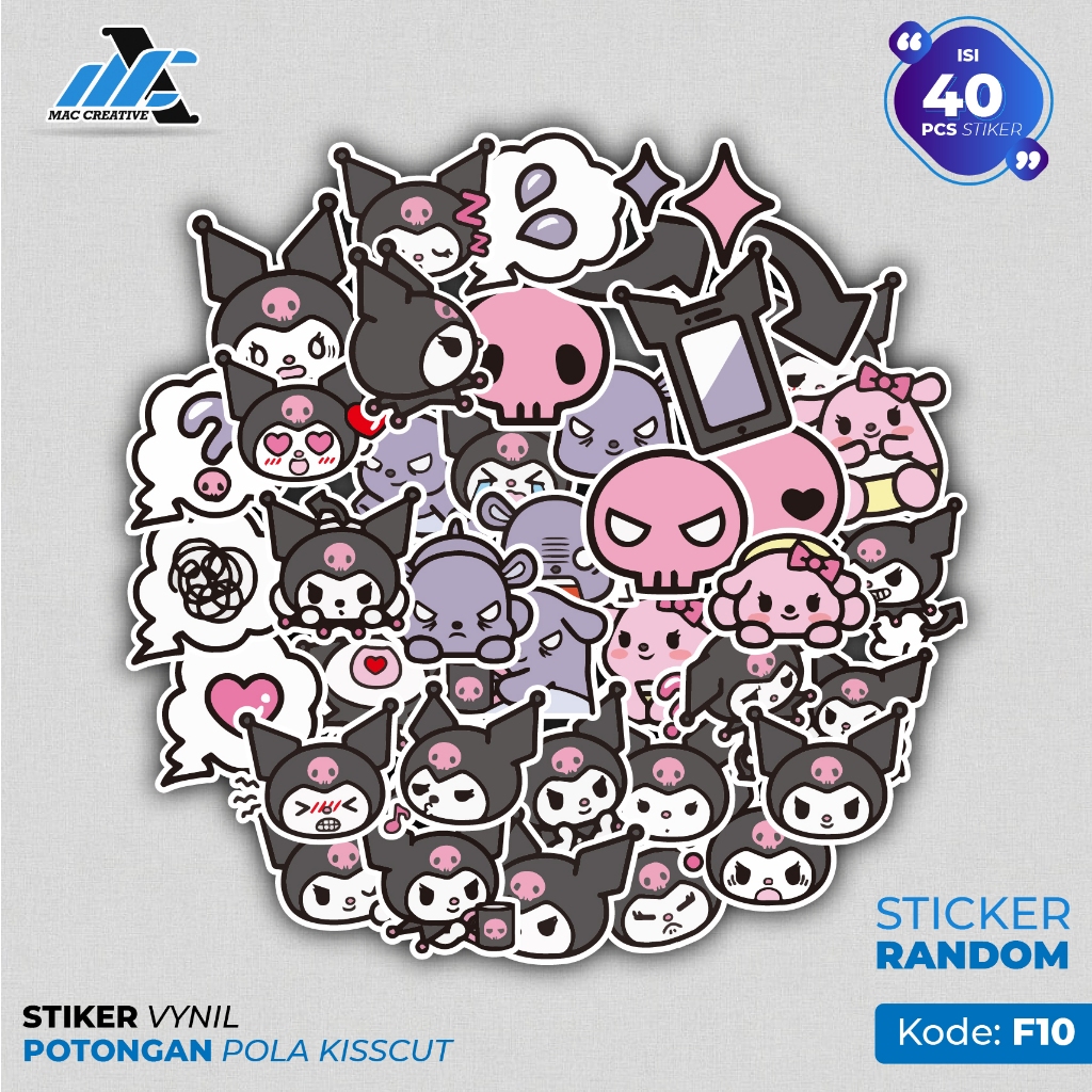 

[ MAC ] 40 PCS STICKER SANRIO KUROMI LENGKAP LUCU AESTHETIC ANTI AIR UNTUK LAPTOP CASE TUMBLER KOPER HP - F10