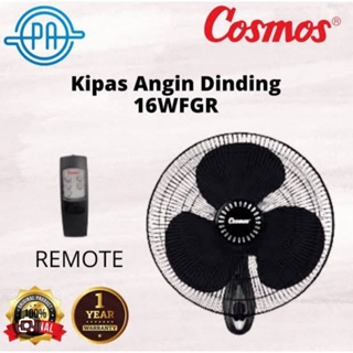 Kipas Angin Dinding Remote Merk Cosmos 16 WFGR ukuran 16 inch + Remote Control
