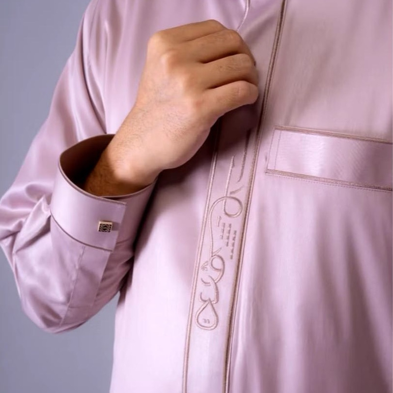 JUBAH PRIA AL HARAMAIN PREMIUM BORDIR LENGAN MANSET BAHAN POLYESTER