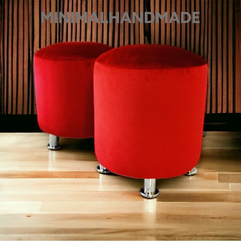 sofa bulat, stool puff, kursi bulat bahan kain bludru Semua varian ready
