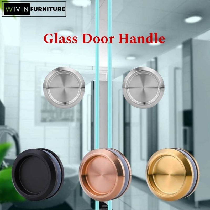 Handle Pintu Kaca Tempered Pegangan Pintu Kaca Kamar Mandi Sliding Door Stainless Steel