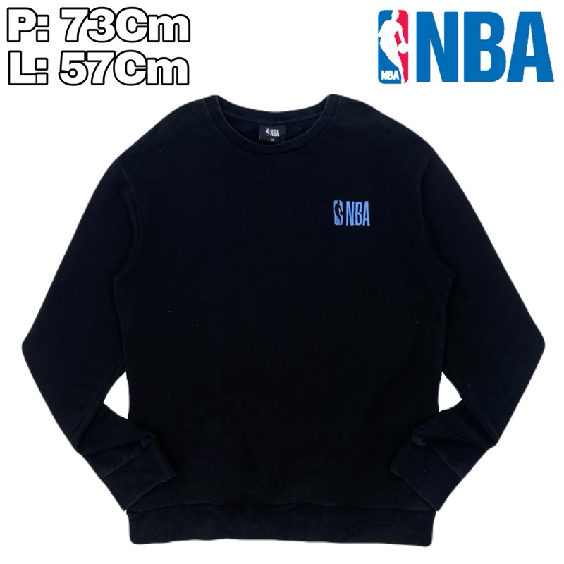 B205 Crewneck NBA National Basket Ball Hitam Baju Sweeter Olahraga Lengan Panjang