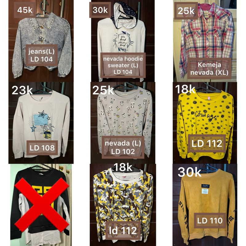 PRELOVED MURAH JEANS SWEATER HOODIE KEMEJA WANITA