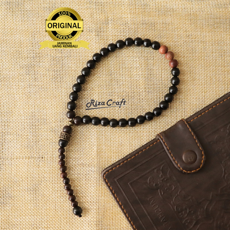 Tasbih Kayu Galih Kelor Hitam Jawa mix Galih Asem Nagasari ASLI Original 33 Butir Mewah by Rizacraft