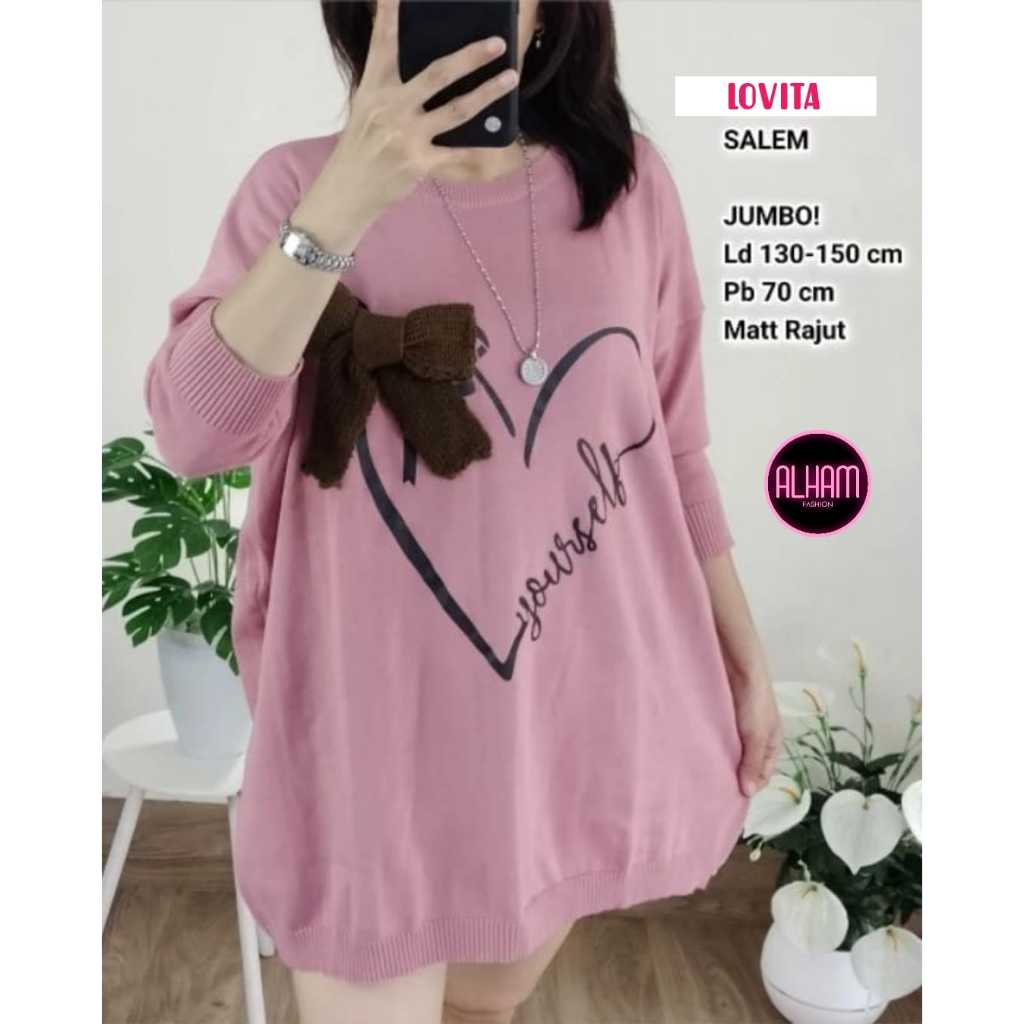 BLOUSE RAJUT WANITA TERBARU OVERSIZE LD 130 PAKAIAN WANITA BAJU ATASAN LENGAN PANJANG KOREAN STYLE