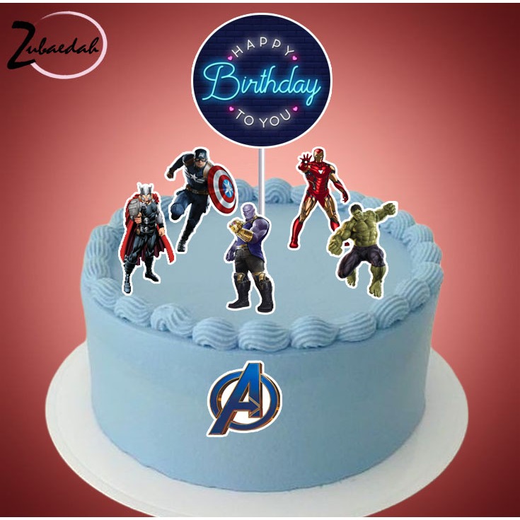 Toper STYROFOAM karakter AVANGERS hiasan tusuk kue ulang tahun decorasi cake