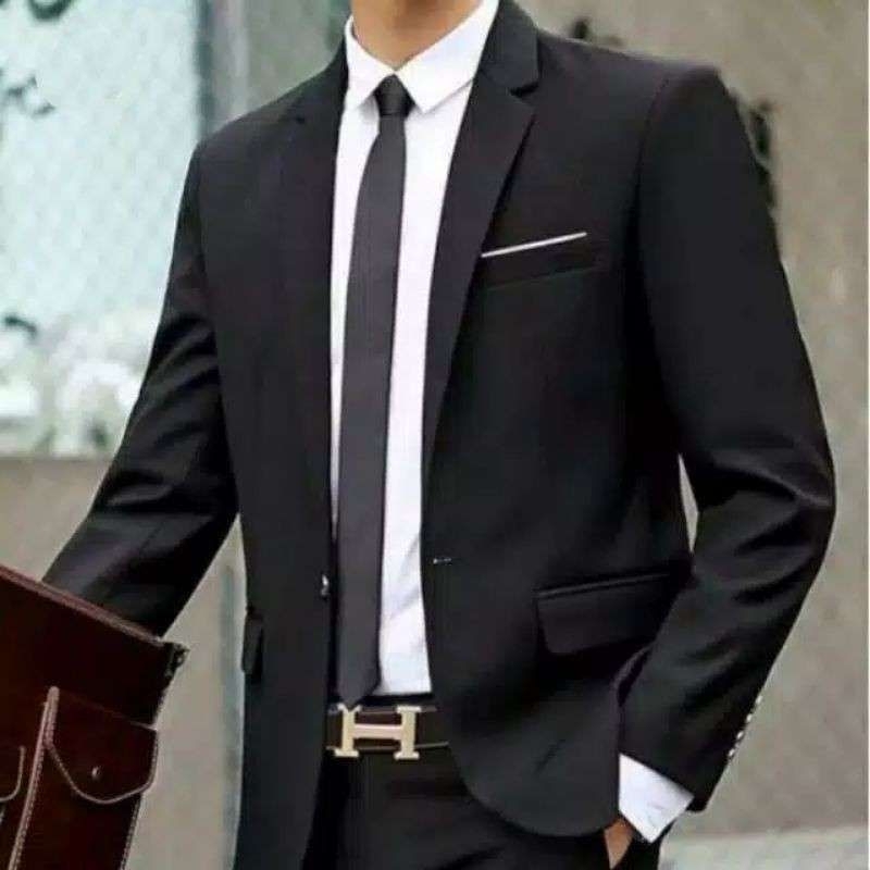 jas formal pria warna hitam/jas kerja/jas wedding/jas kantor pria