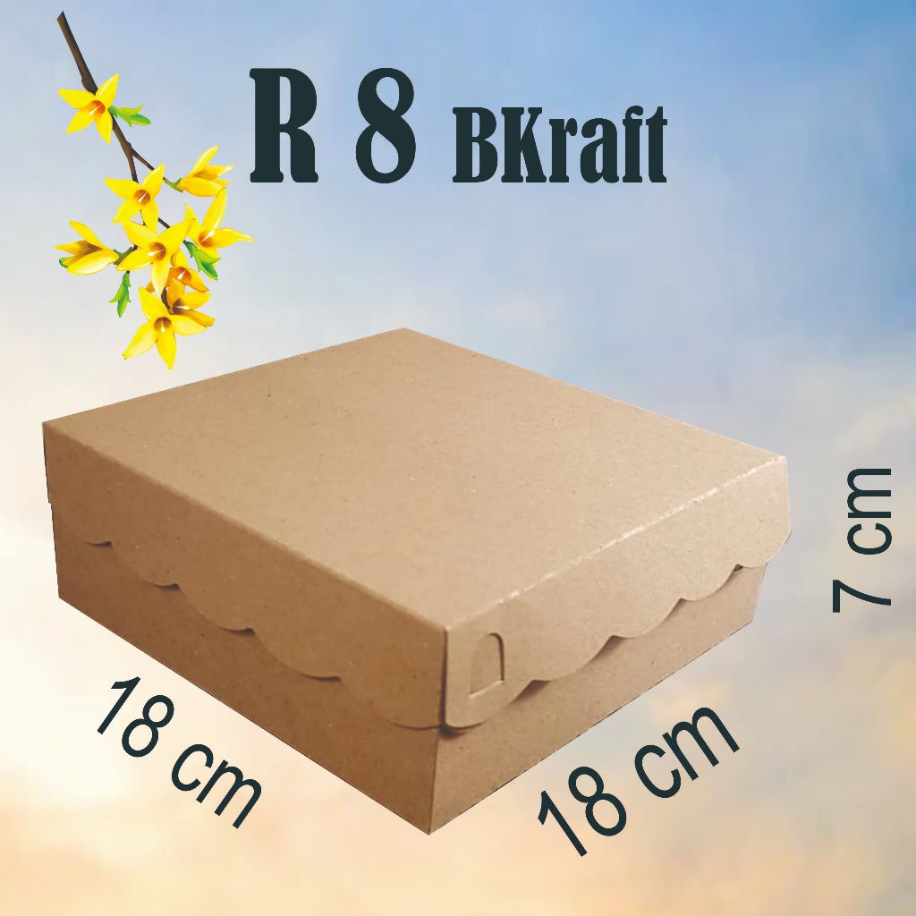 

R8 350gsm isi 100 lmb dos 18x18 Bkraft Dus/Hampers /Box/Suvenir/ KOTAK Nasi Kue Roti