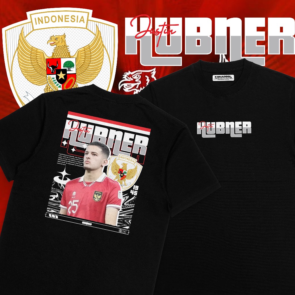 Kaos Timnas Indonesia " Hubner" - AFF CUP/Piala Dunia/Timnas Indonesia / Garuda Muda