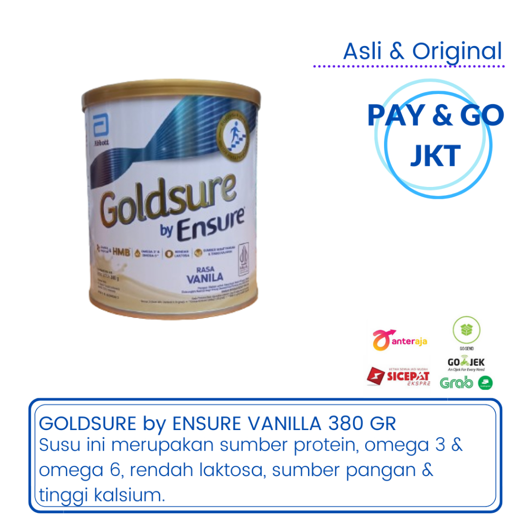 

GOLDSURE VANILA VANILLA 380GR BY ENSURE SUSU NUTRISI DEWASA