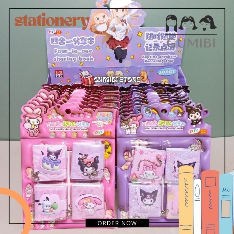 

BUKU SANRIO MINI 1 SET ISI 4 PCS NOTEBOOK MINI GANTUNG SANRIO KUROMI MELODY LUCU TERMURAH