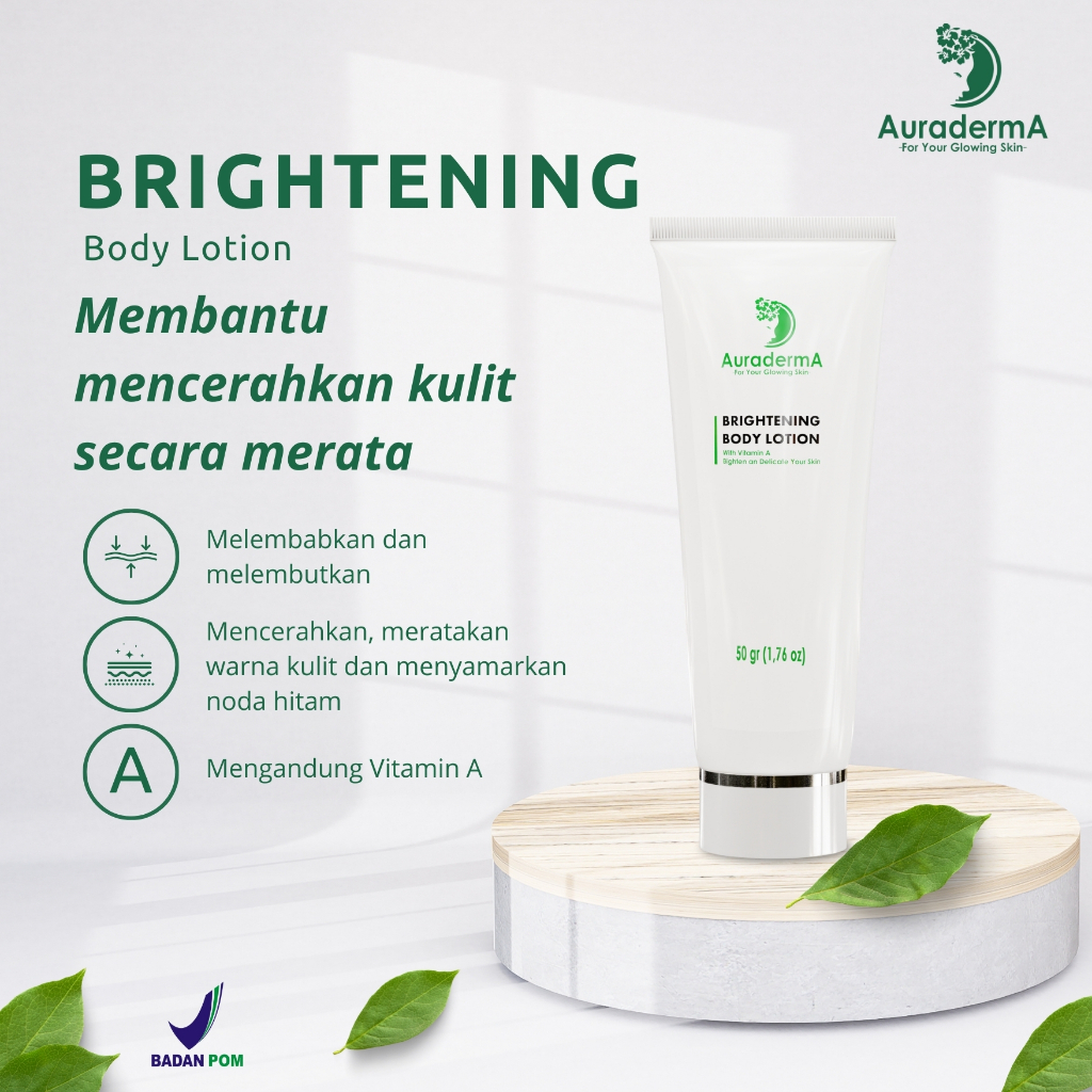 AuradermA Brightening Body Lotion - Lotion Mencerahkan - Handbody Whitening - Lotion Bekas Luka