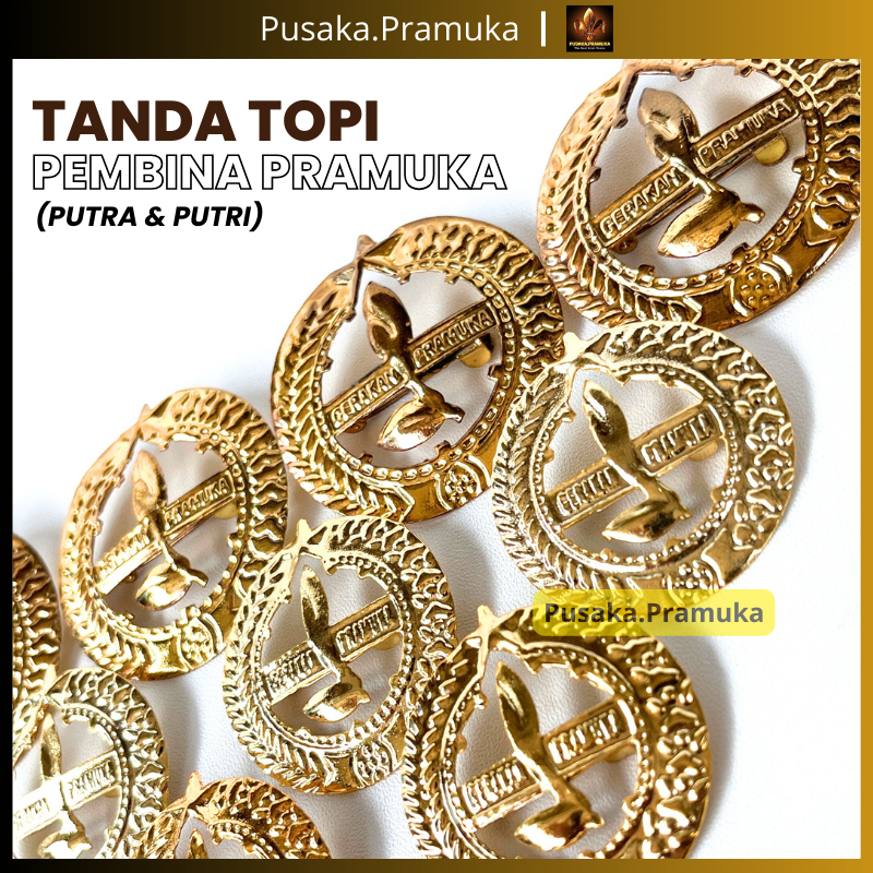 Tanda Topi Pembina Pramuka Putra dan Putri / Pin Topi Pembina Pramuka Bahan Kuningan