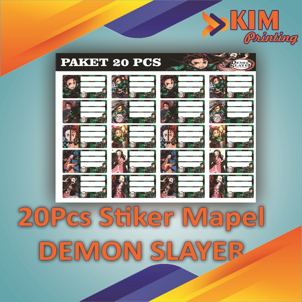 

(20PCS) STIKER LABEL BUKU PELAJARAN / STIKER LABEL NAMA BUKU PELAJARAN KARAKTER DEMON SLAYER