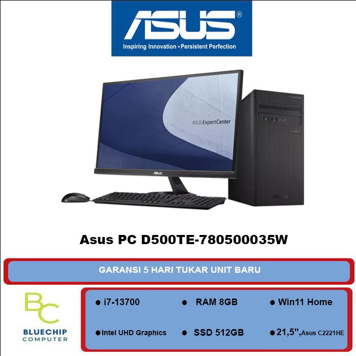 Asus PC D500TE-780500035W - i7-13700 8GB 512GB SSD Asus C2221HE 21,5" Win11H