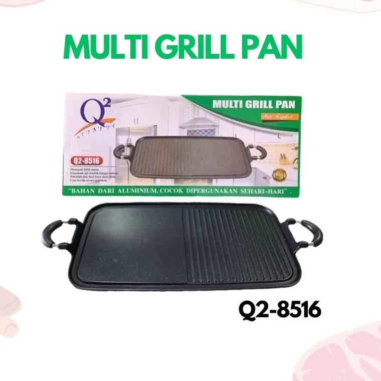 (Q2-8516) Multi Grill Pan | Teflon Panggangan Kompor Grill Pan Q2-8516 | Panggangan Anti Lengket | P