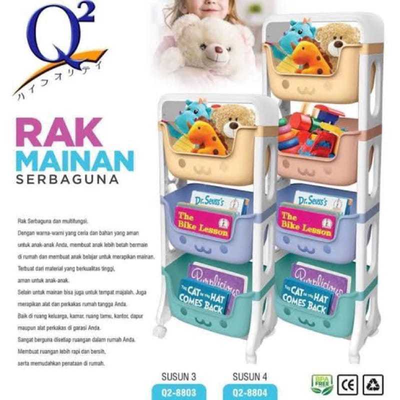 (Q2-8803) Rak smile | Rak Mainan Anak Rak Dapur | Kamar Mandi Tempat Penyimpanan Mainan Rak Roda | R