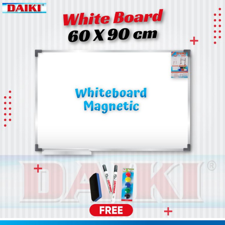 

Papan tulis Whiteboard Magnetic DAIKI Uk 6x9 Cm KODE F1S5