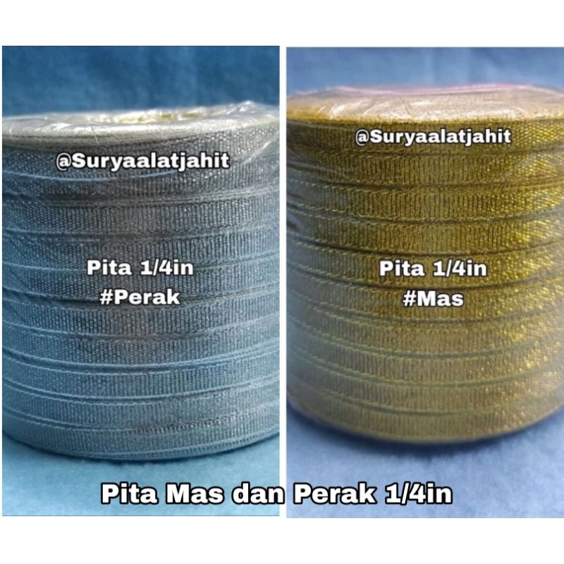 

Pita Mas dan Perak 1/4in (6mm) 1Rol±20y =rp.2.850/1Rol