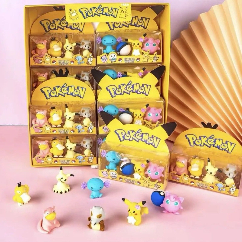 

Penghapus Pensil Pokemon Set 4 Eraser Alat Tulis Premium - Pikachu Dkk