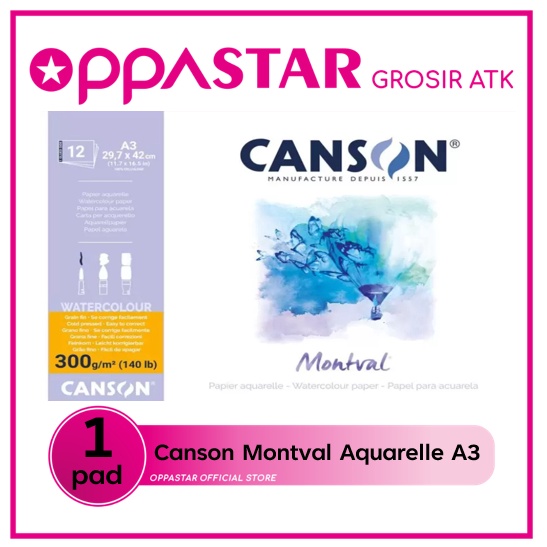 

Canson Montval Aquarelle A3 3g 297x42 Kertas Gambar Watercolor 28732 KODE Z2G4