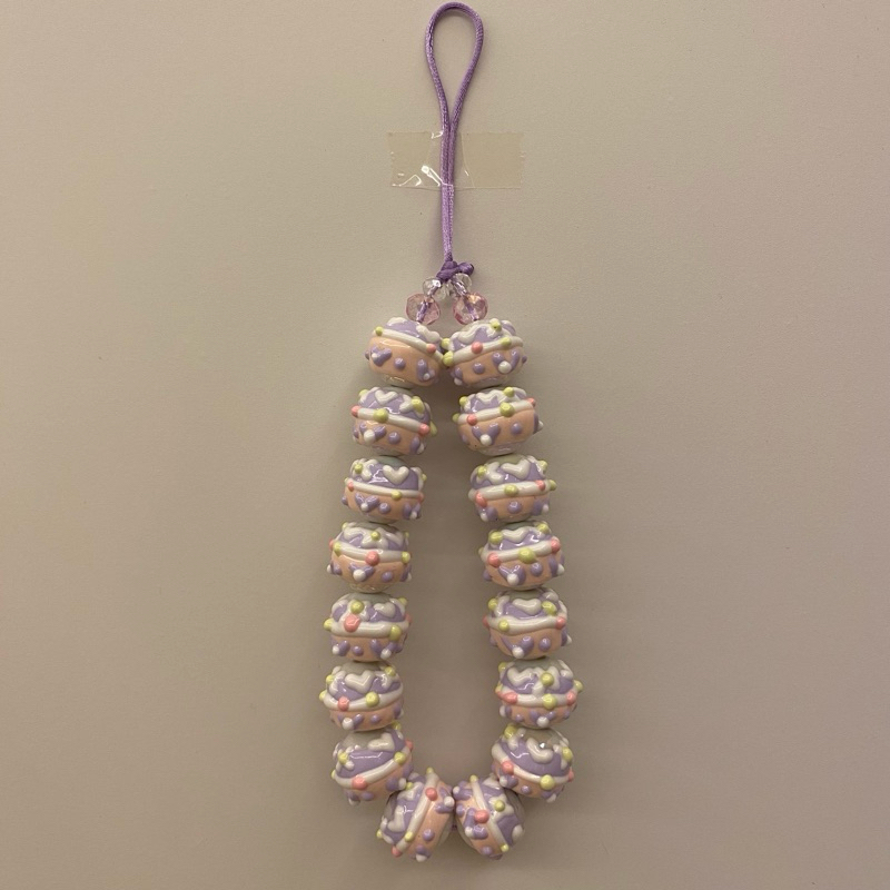 

PAINTING BEADS PURPLE LILAC SWEET FLOWER | BEADS PAINTING Gantungan HP Strap HP Phone Strap Bagcharm Bag Charm Gantungan Tas Lanyard Tali HP