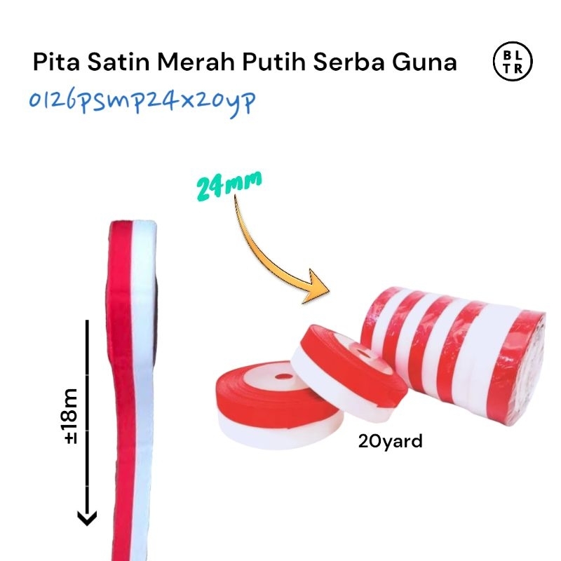 

PCS// PITA SATIN UKURAN 24MMX20Y & 12MMX20Y MERAH PUTIH SERBA GUNA//PITA SATIN /PITA KAIN/PITA MERAH PUTIH//NEW ORIGINAL
