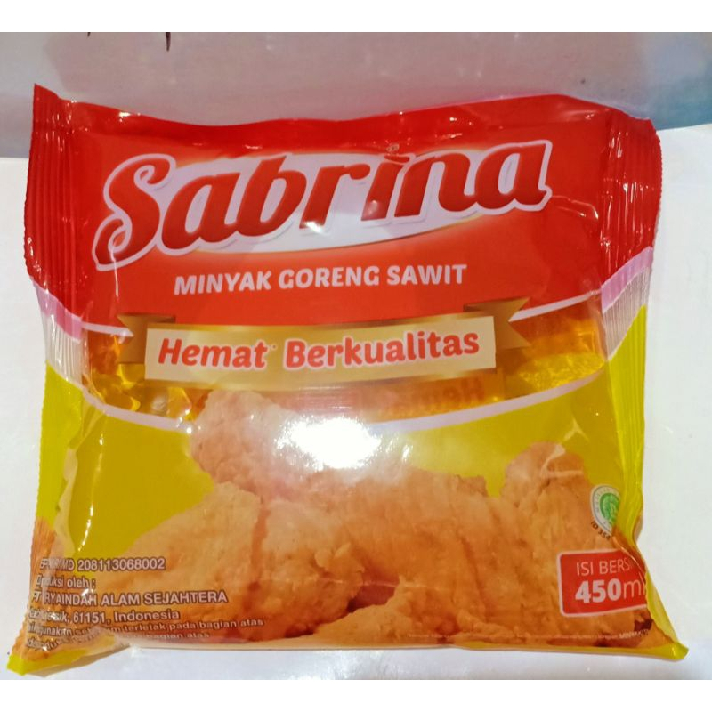 

Sabrina Minyak Goreng 450 ml Kemasan ekonomis