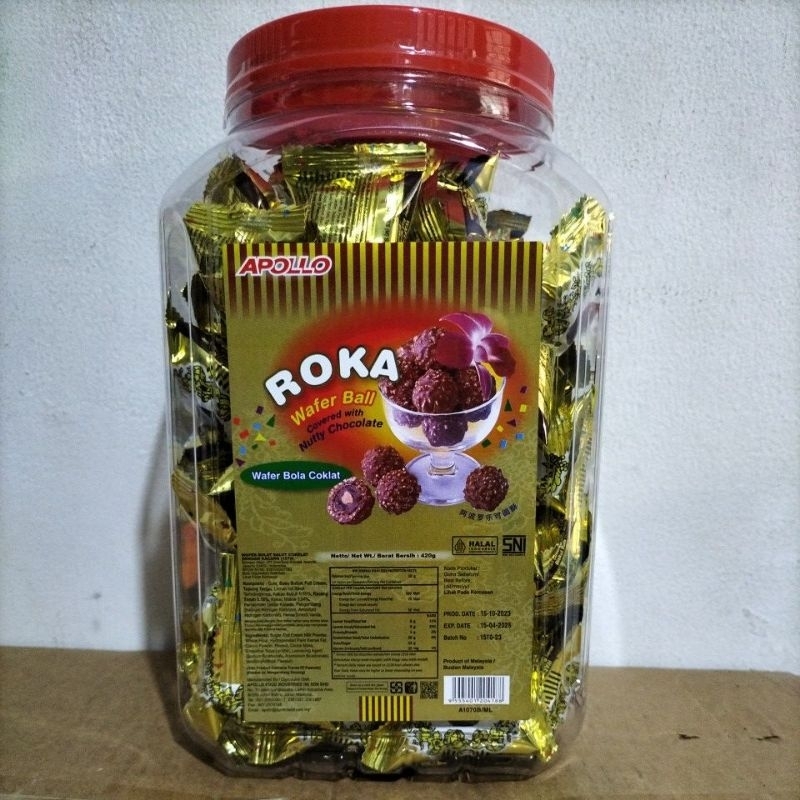 

coklat apollo roka 480 gr toples isi 70 pcs apolo wafer viraL