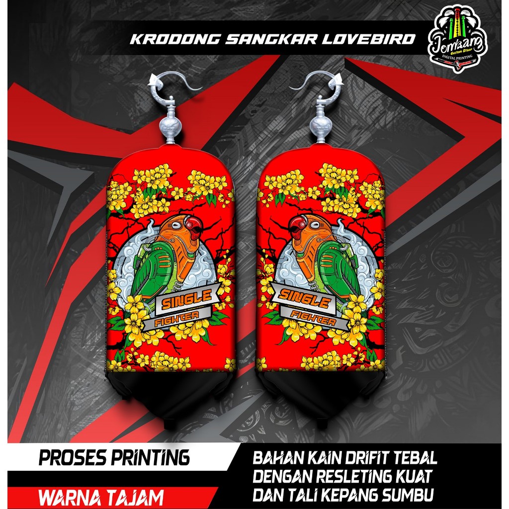 Krodong Krojong Sangkar Burung Kapsul, Desain Lovebird, Printing, Bahan Tebal, COD, High Quality