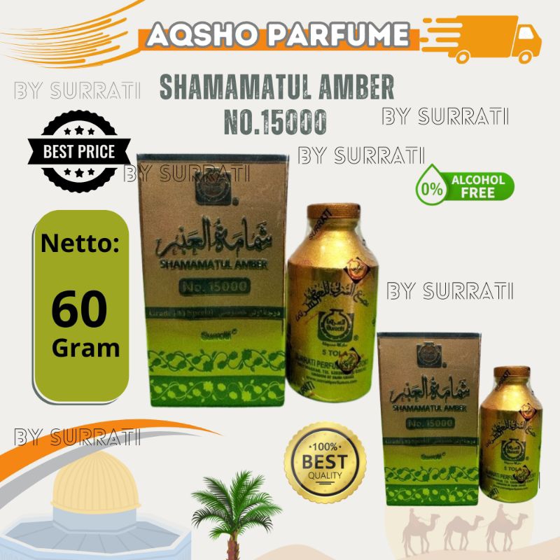 SHAMAMATUL AMBER 15000 L AMBER 15000 L AMBAR NO 15000 SURRATI 60GR, Surrati Parfume Original 60ml Am