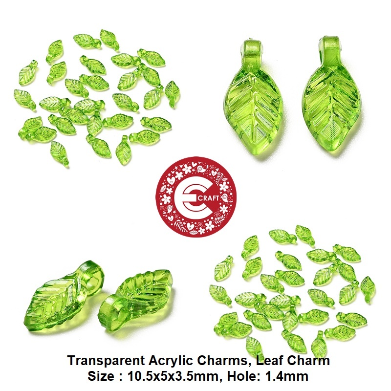 MANIK-MANIK AKRILIK LIONTIN DAUN KECIL 10MM