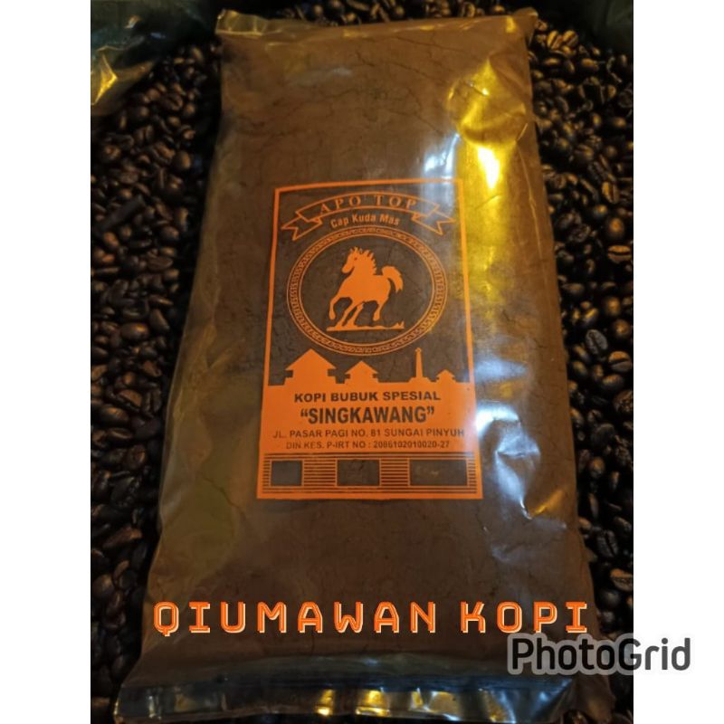 

KOPI BUBUK SINGKAWANG APOTOP SPESIAL ROBUSTA SINGKAWANG CAP KUDA MAS DENGAN CITA RASA YANG MANTAP, ENAK, KENTAL DAN TANPA AMPAS