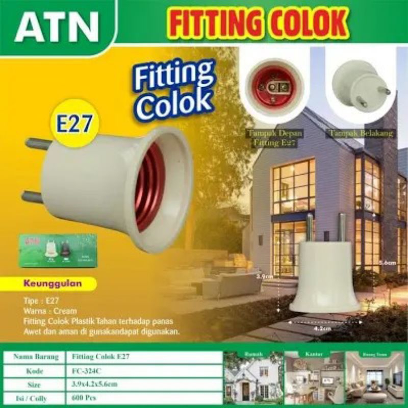 Fitting Colok ATN A 324 fitting colokan listrik terbagus Fitting colok Saklar ATN fitting colokan la