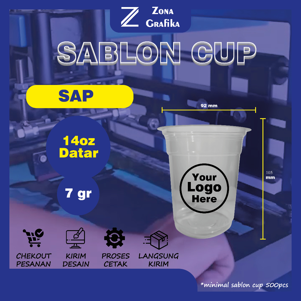 Sablon Cup SAP 14oz Datar