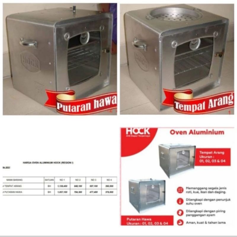 oven hock putaran hawa no 4 / oven hock tempat arang no 4