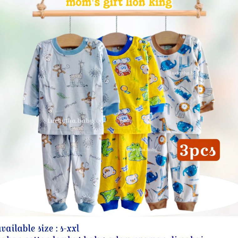 KODE K3K 3pcs moms gift setelan panjang anak 4 tahun motif lion king dinoland Jurassic worldTHE JUNG