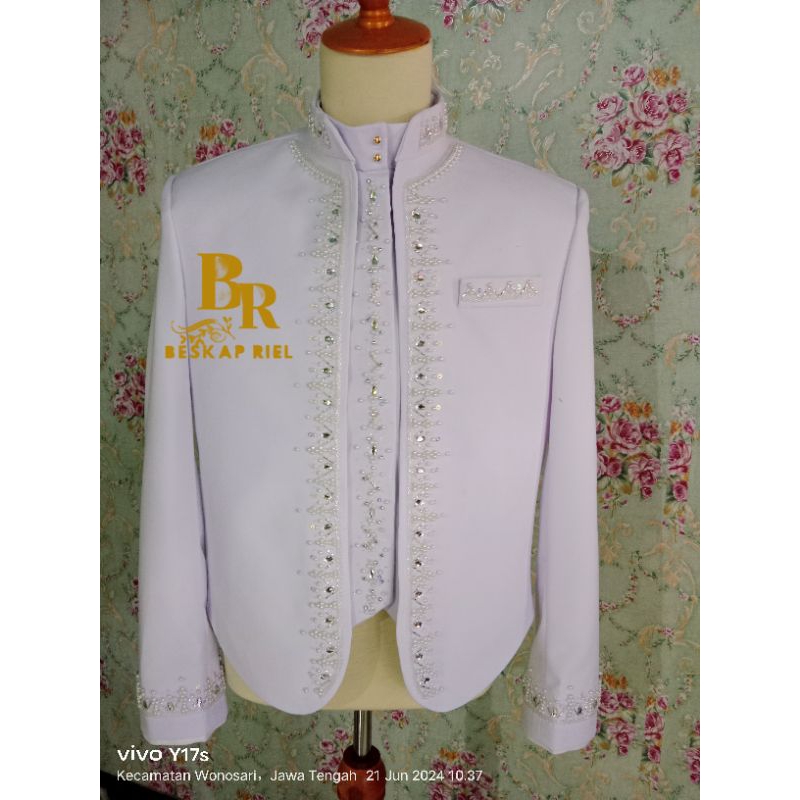 beskap pengantin jawa putih matte,